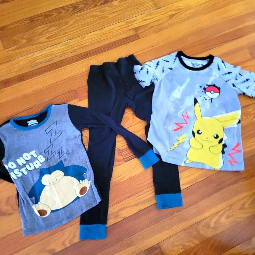 2+ Sets Of Kids Pajamas size 10 Pokémon And Plaid Green blue black